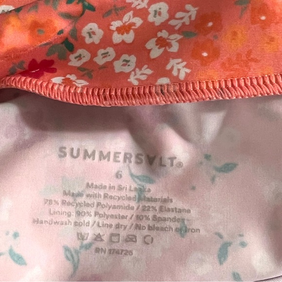 Summersalt Deep V Halter Swimsuit Size 6 in Orange Floral - Picture 14 of 15